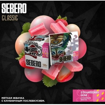 Табак для кальяна Sebero Strawberry Gum (Себеро Клубничная жвачка) 100г Акцизный - фото 1